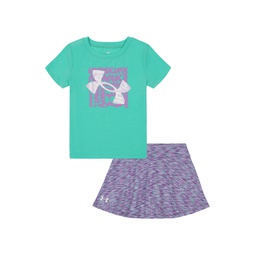 Little Girls Logo Lock T-shirt and Skort Set