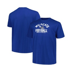 Mens Royal Distressed Kentucky Wildcats Big and Tall Football Helmet T-shirt