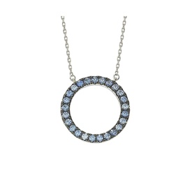 Suzy Levian Sterling Silver Cubic Zirconia Open Circle Necklace