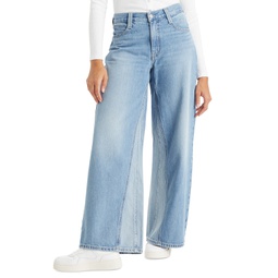 Womens 94 Baggy Spliced Cotton Wide-Leg Jeans