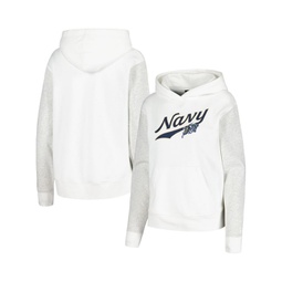 Womens White Navy Midshipmen All Day Pullover Hoodie