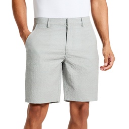 Mens Stretch Printed Seersucker Shorts