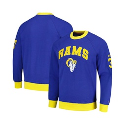 Mens Royal Los Angeles Rams Reese Raglan Tri-Blend Pullover Sweatshirt