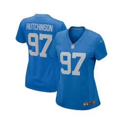 Womens Aidan Hutchinson Blue Detroit Lions Player Jersey