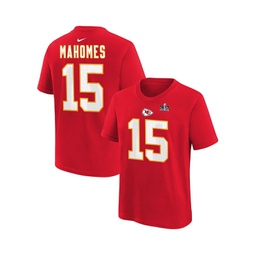 Toddler Boys and Girls Patrick Mahomes Red Kansas City Chiefs Super Bowl LVIII Player Name and Number T-shirt