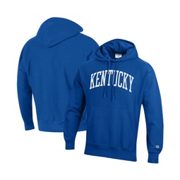 Mens Royal Kentucky Wildcats Team Arch Reverse Weave Pullover Hoodie
