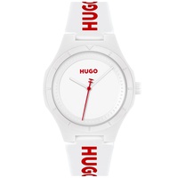 HUGO Mens Lit for Him Quartz White Silicone Watch 42mm