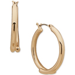 Gold-Tone Bypass Round Hoop Earrings 1