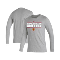 Mens Heather Gray Manchester United Dassler Long Sleeve T-shirt