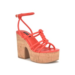 Womens Olander Round Toe Strappy Wedge Sandals