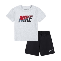 Toddler Boys T-shirt and Woven Shorts 2 Piece Set