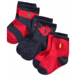 Ralph Lauren Baby Boys Argyle Crew Socks Pack of 3