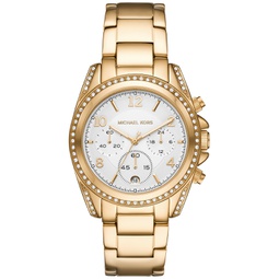 Womens Chronograph Blair Gold-Tone Stainless Steel Bracelet Watch 39mm
