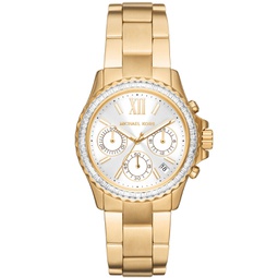 Womens Everest Chronograph Gold-Tone Stainless Steel Bracelet Watch 36mm