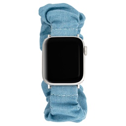 Womens Light Blue Demin Scrunchie Band Compatible with 42/44/45/Ultra/Ultra 2 Apple Watch