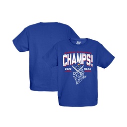 Big Boys Royal Kansas Jayhawks 2022 NCAA Mens Basketball National Champions Cut The Net T-shirt