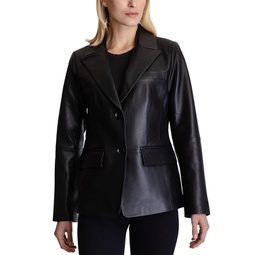 Womens Leather Blazer Coat