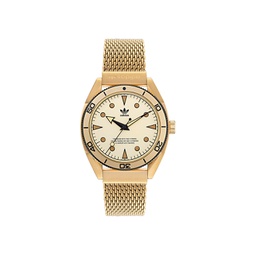 Unisex Three Hand Edition Two Gold-Tone Mesh Strap Watch 42mm