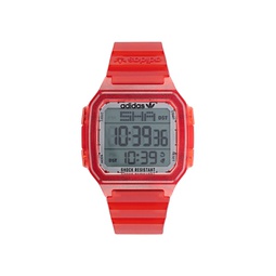 Unisex Gmt Digital One Gmt Red Resin Strap Watch 47mm