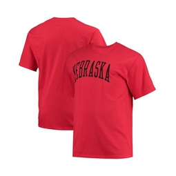 Mens Scarlet Nebraska Huskers Big and Tall Arch Team Logo T-shirt