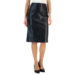 Womens Faux Leather Skirt