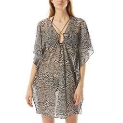 Womens Chain-Neck Caftan Cover-Up