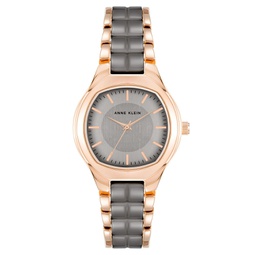 Womens Three-Hand Quartz Rose Gold-Tone Alloy with Taupe Ceramic Bracelet Watch 32mm