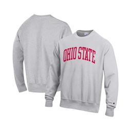 Mens Heathered Gray Ohio State Buckeyes Arch Reverse Weave Pullover Sweatshirt