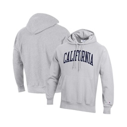 Mens Heathered Gray Cal Bears Team Arch Reverse Weave Pullover Hoodie