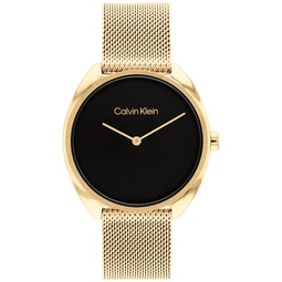 Womens Gold-Tone Stainless Steel Mesh Bracelet Watch 34mm