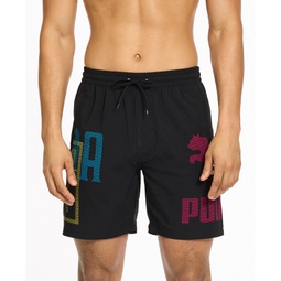 Mens Logo Print 7 Swim Shorts