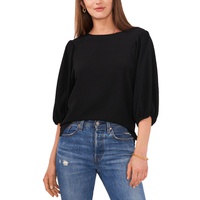 Womens Puff 3/4-Sleeve Knit Top