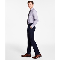 Mens Modern-Fit TH Flex Stretch Plaid Wool Blend Suit Pants