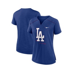 Womens Royal Los Angeles Dodgers Pure Pride Boxy Performance Notch Neck T-shirt