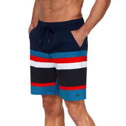 Mens 9 Striped Core Volley Swim Shorts