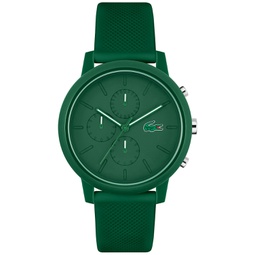 Mens L 12.12. Chrono Green Silicone Strap Watch 43mm