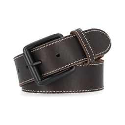 Mens 38mm Contrast Stitch Leather Belt