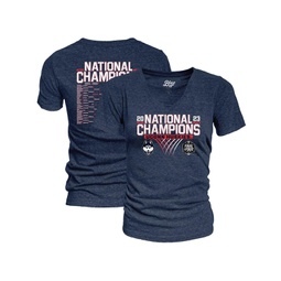 Womens Navy UConn Huskies 2023 NCAA Mens Basketball National Champions Focus Bracket Tri-Blend V-Neck T-shirt