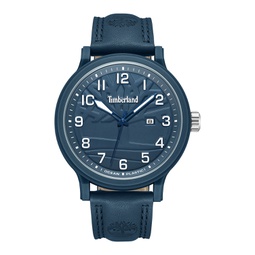 Mens Quartz Driscoll Dark Blue Genuine Leather Watch 46mm