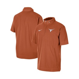 Mens Texas Orange Texas Longhorns Coaches Half-Zip Short Sleeve Jacket