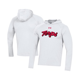 Mens White Maryland Terrapins School Logo Raglan Long Sleeve Hoodie Performance T-shirt