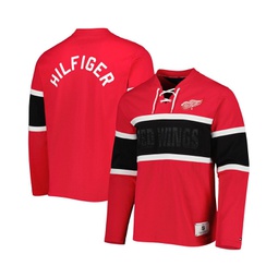 Mens Red Detroit Red Wings Walter Lace-Up Long Sleeve Top