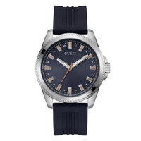 Mens Analog Navy Silicone Watch 44mm