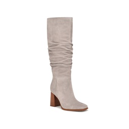 Womens Domaey Stacked Block Heel Dress Regular Calf Boots