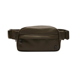 Womens Faux-Leather Oval Belt Bag