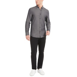 Mens 4-Way Stretch Solid Button-Down Shirt