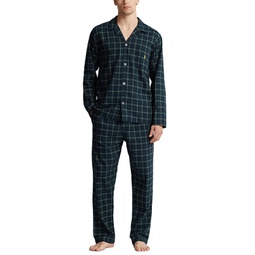 Mens Plaid Flannel Pajamas Set