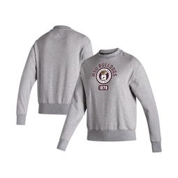 Womens Heathered Gray Mississippi State Bulldogs Vintage-Like Circle Pullover Sweatshirt