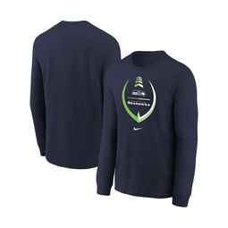 Toddler Boys and Girls College Navy Seattle Seahawks Icon Long Sleeve T-shirt