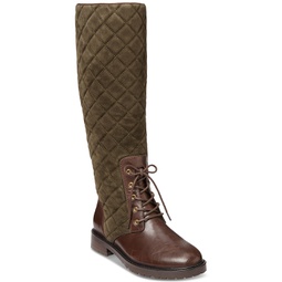 Womens Hollie Quilted Lace-Up Riding Boots